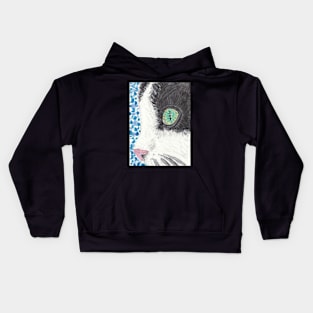 Cat up close face art Kids Hoodie